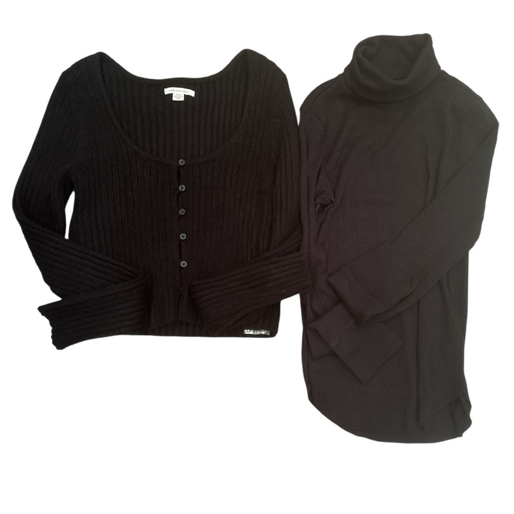 Bundle NWT Size M American Eagle Outfitters Sweater & Aerie Turtleneck  Neutral